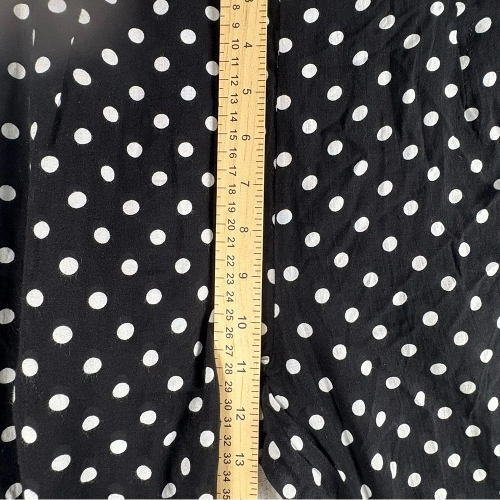 Wild Honey Black and White Polka Dot Wide-Leg Pants High Waisted Pleated Sz L - Picture 11 of 16